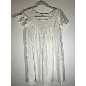 WALTER Vintage Y2K white cotton dotted swiss ruffle mini dress sz M festival